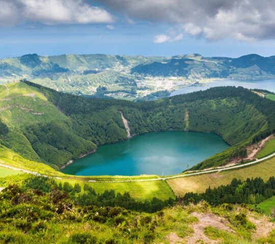 The beautiful lake of Sete Cidades in the Azores