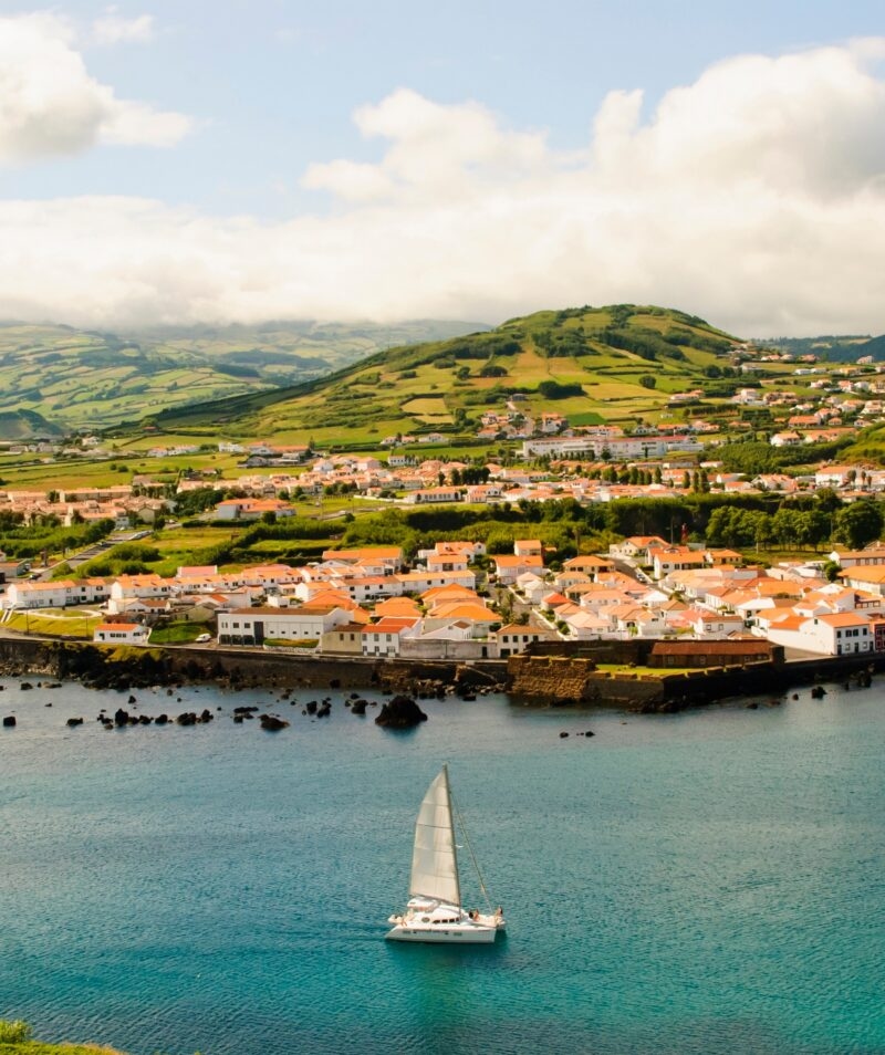 A view over Horta, the biggest city of Faial Island in the Azores