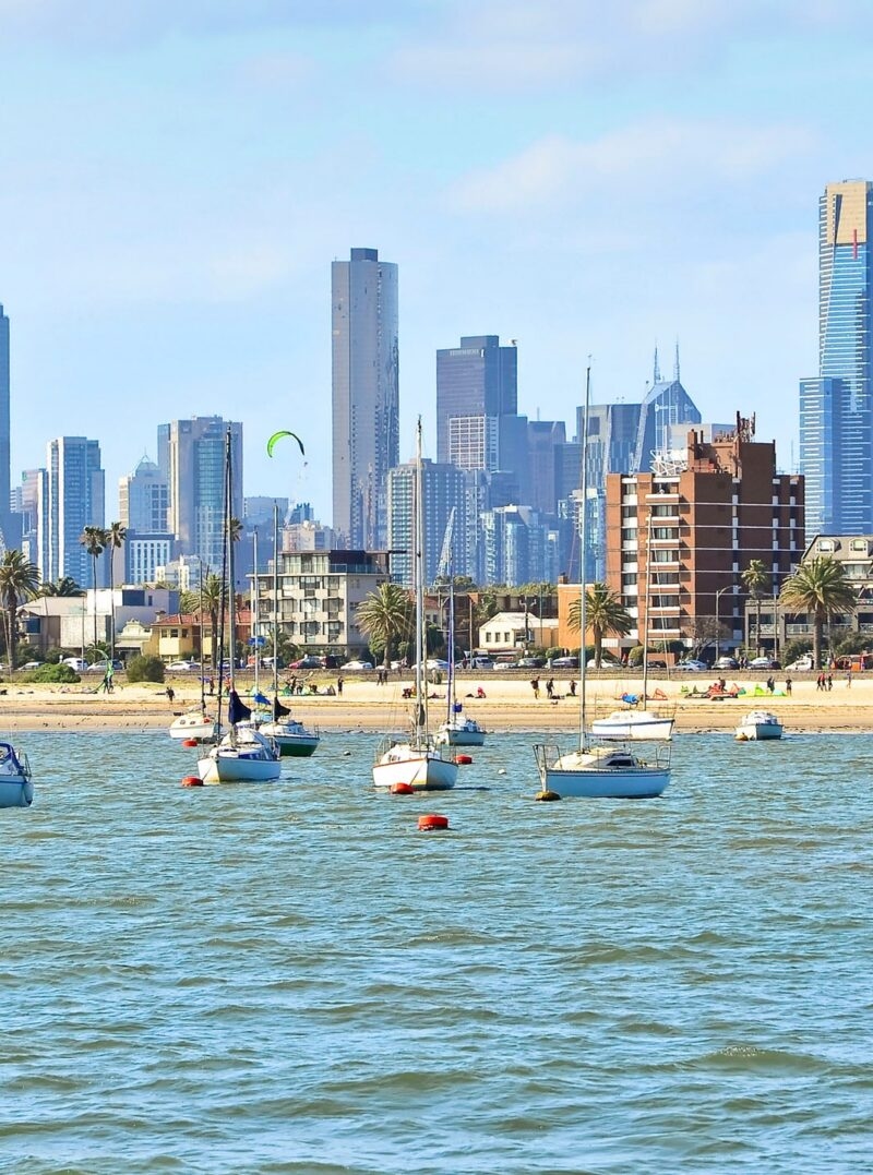 View of St Kilda Beach in Melbourne, Australia