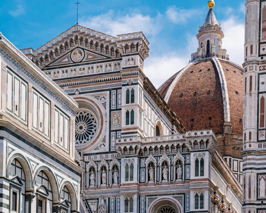 The facade of the Duomo in Florence, Italy