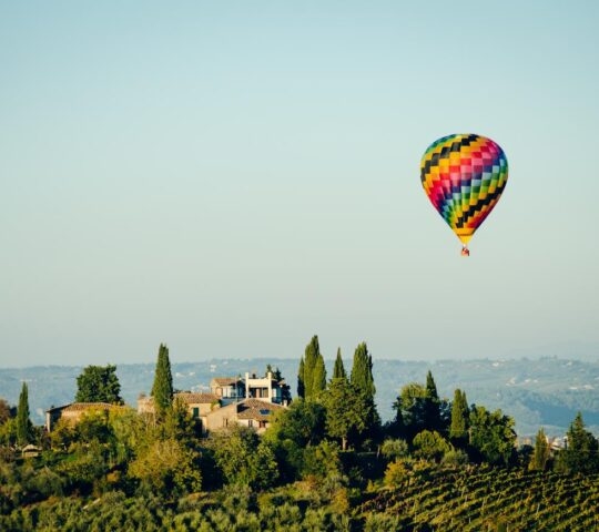 Hot Air Balloon Over Tuscany