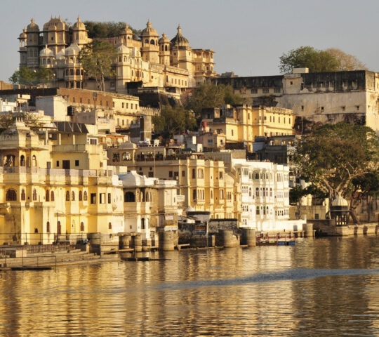 Udaipur City Palace shot from the water