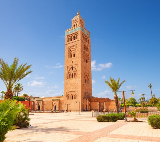Koutubia mosque in Marakech. One of most popular landmarks of Morocco