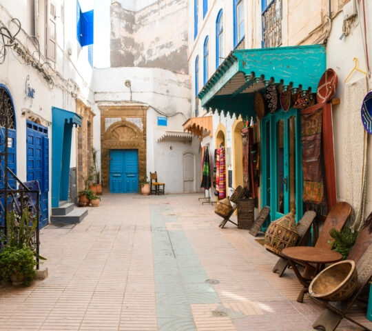 A colourful street in Essaouira