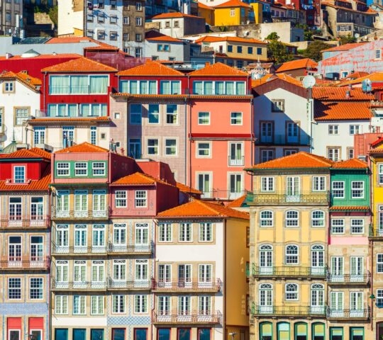 Old colourful historical houses of Porto, Portgual