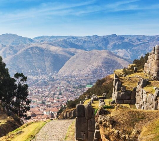 Ruins of an ancient Inca stronghold near Cusco, Peru