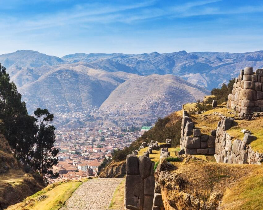 Ruins of an ancient Inca stronghold near Cusco, Peru