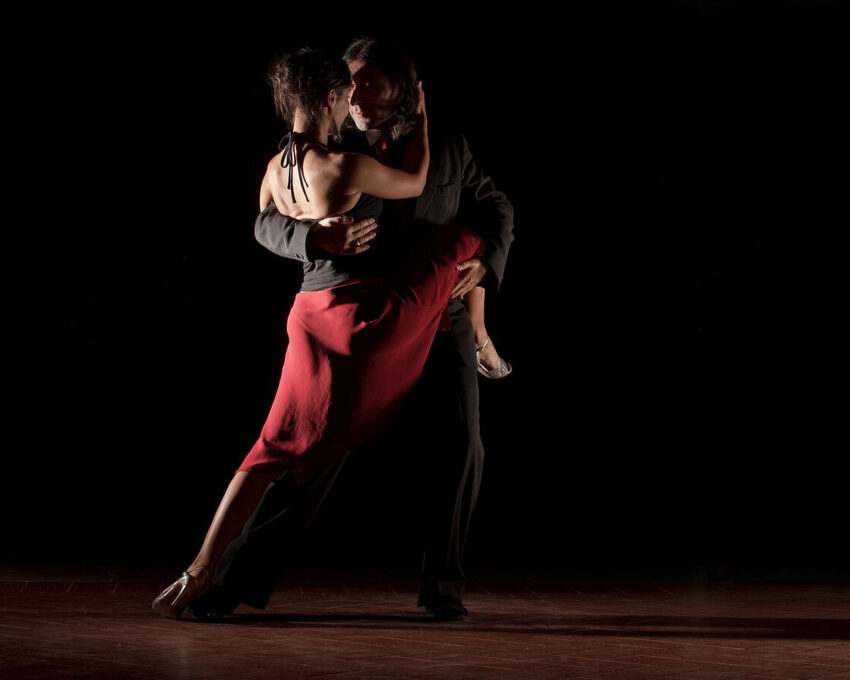 A couple doing the tango dance.