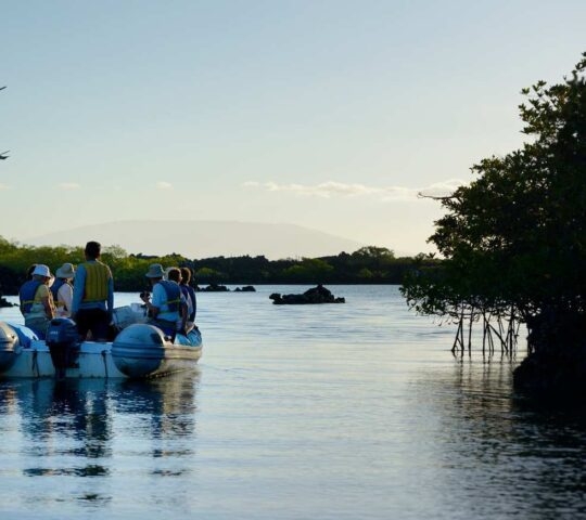 Cruising into Elizabeth Bay on Isabela Island