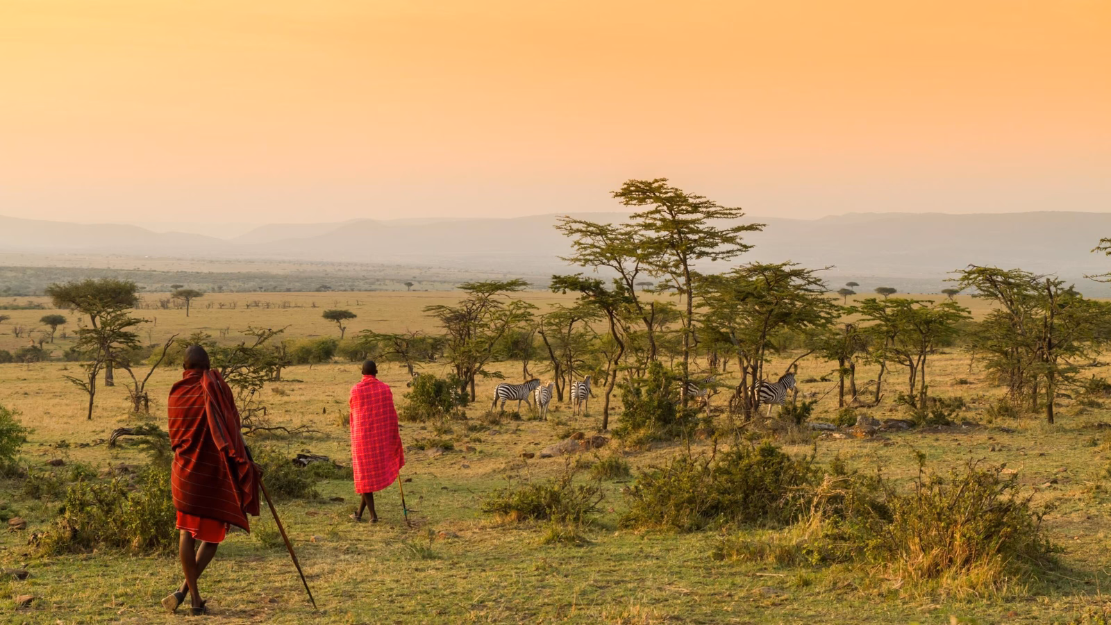 Bush walk with Maasais in kenya at sunset on a luxury Africa holiday
