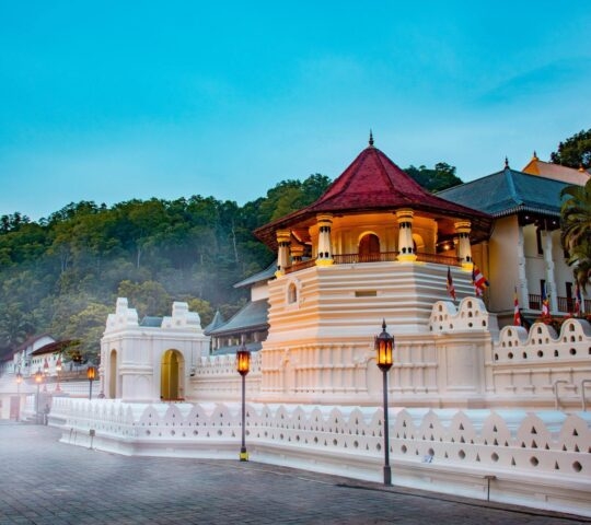 Temple of the tooth, a Buddhist temple also known as Sri Dalada Maligawa, in Kandy, Sri Lanka.