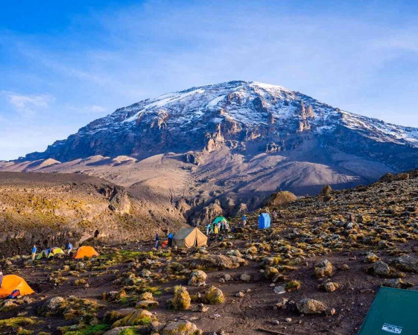Camping on mount Kilimanjaro in tents