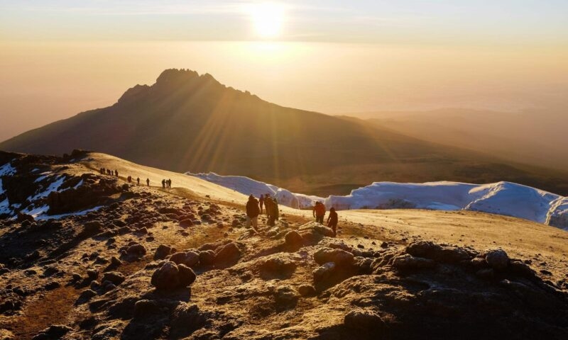 Sunrise over the peak of Mount Kilimanjaro