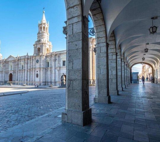 Arequipa cathedral in Plaza de Armas