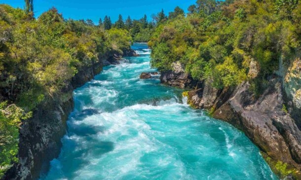 Powerful current of Huka Falls, New Zealand