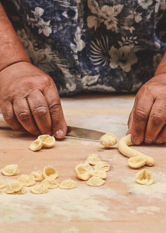 A traditional orecchiette pasta making class in Puglia