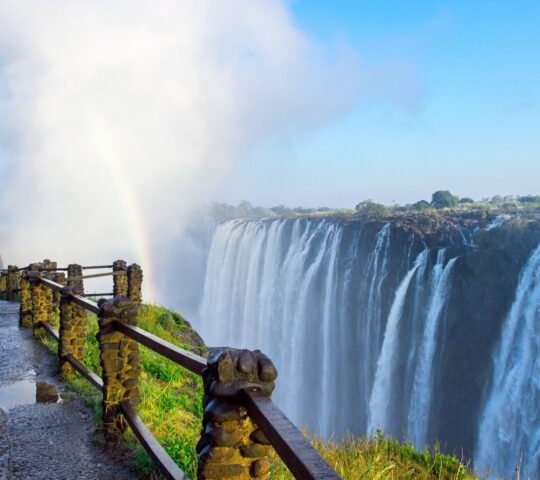 A viewing point at Victoria Falls, Zimbabwe