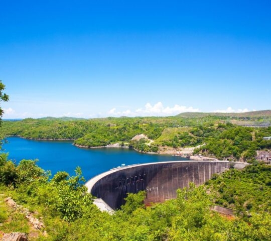 The dam at Lake Kariba in Zimbabwe