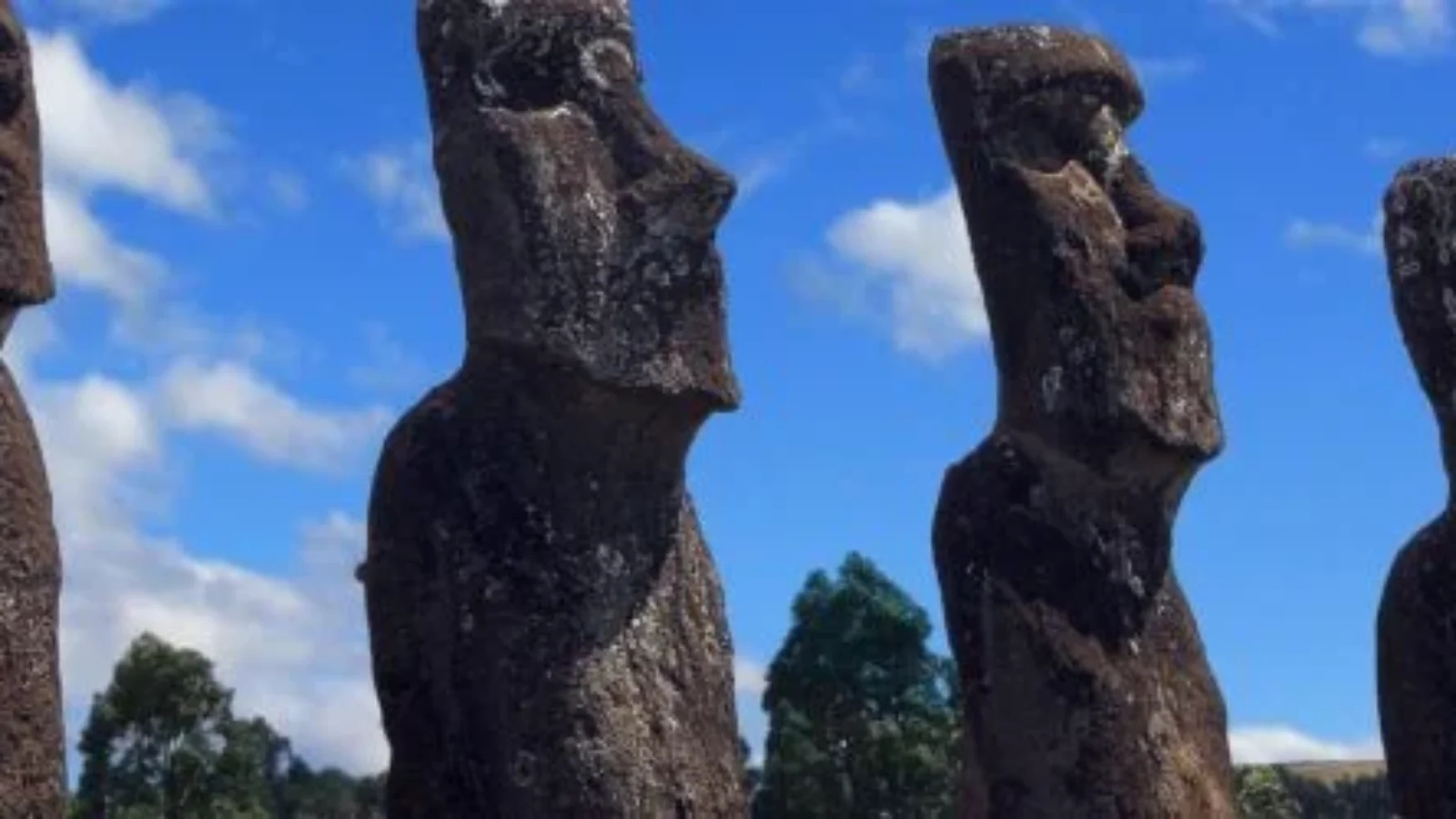 A row of large carved stone figures