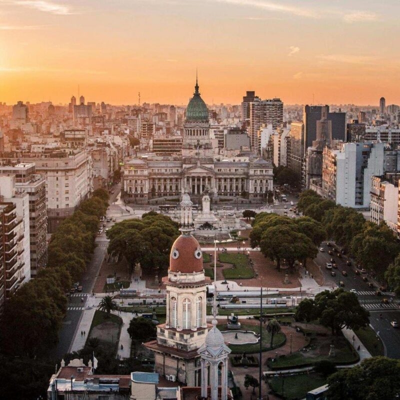 Sunset over Buenos Aires in Argentina