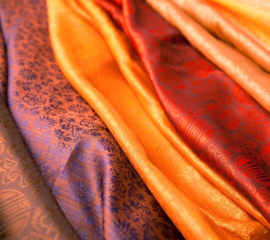 Colourful fabric in India