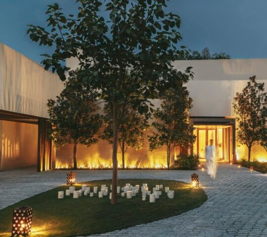 The exterior quad of Six Senses Vana, India