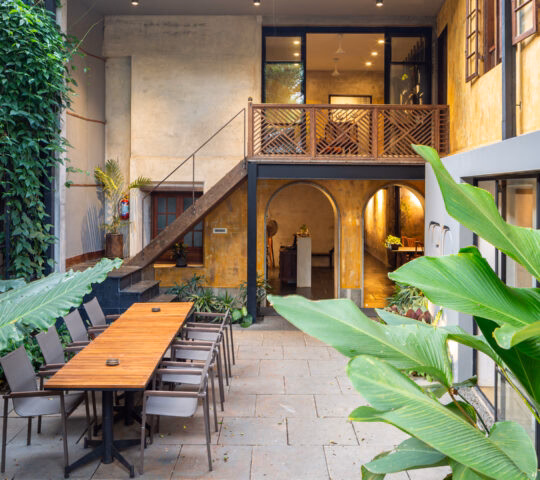 Outdoor courtyard at the Postcard Mandalay Hall, India