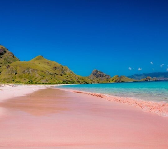 Pink beach in Indonesia