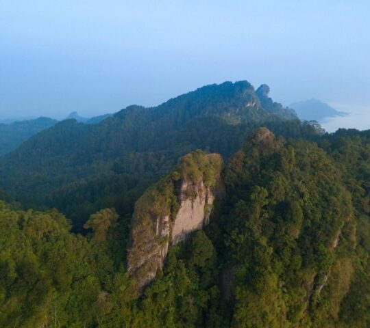 A panoramic view of Menoreh Hill, Central Java, Indonesia