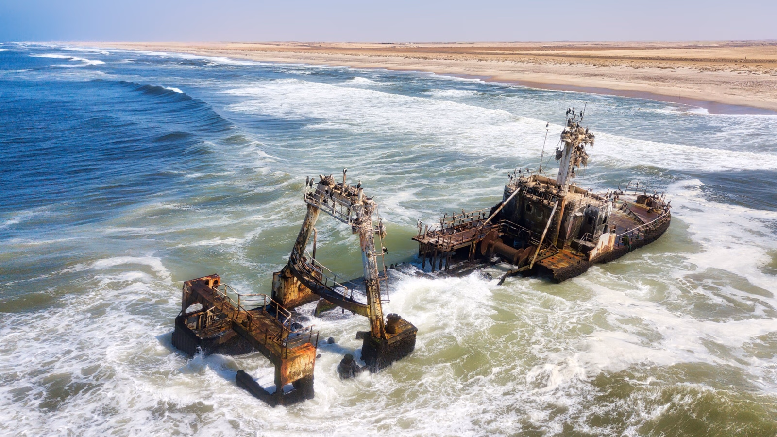 Ship Wreck along the Skeleton Coast in Western Namibia