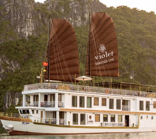 The Violet sailing along Halong Bay, Vietnam