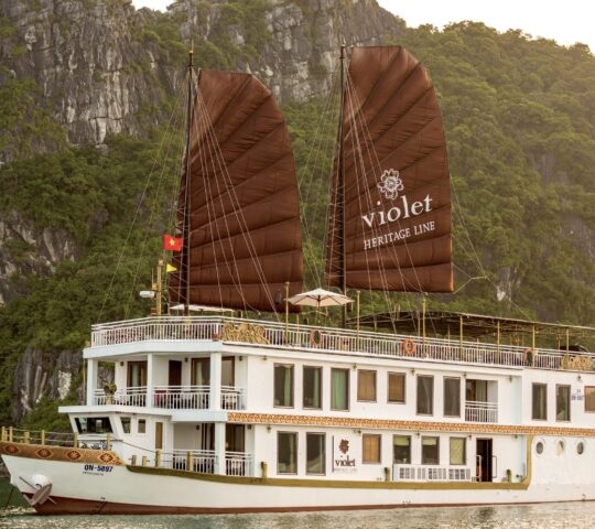 The Violet sailing along Halong Bay, Vietnam