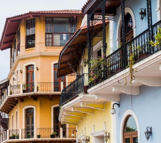 Colonial buildings in Casco Viejo (Old Town) of Panama City