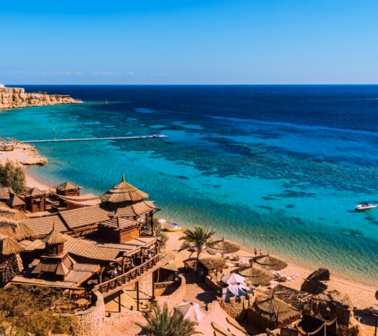A beach and reef in Sharm El Sheikh, Egypt