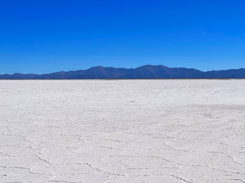 Salinas Grandes is a vast salt flat in northwestern Argentina.
