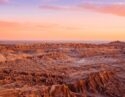 sunset over Valle de la Luna in the Atacama Desert, Chile