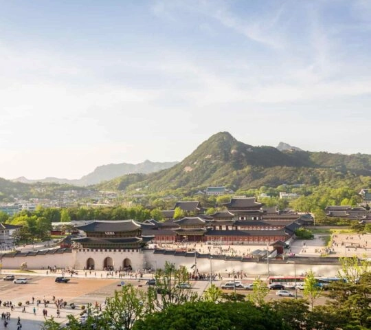View of Gyeongbokgung palace in Seoul, South Korea