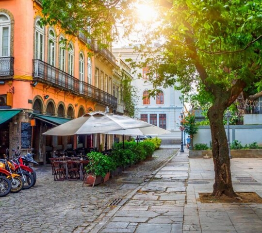 Old street of Centro in Rio de Janeiro. Brazil