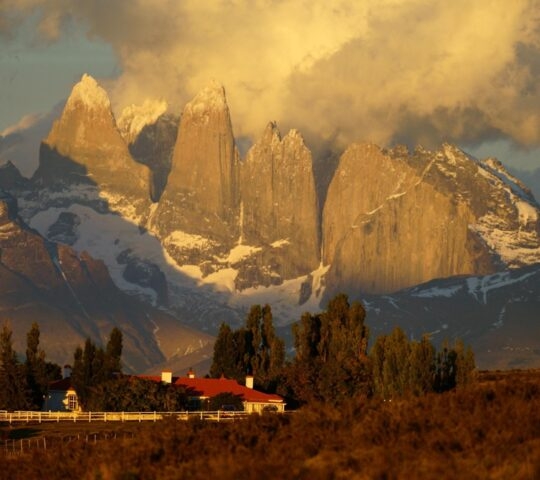 Estancia Cerro Guido with Torres del Paine in the background