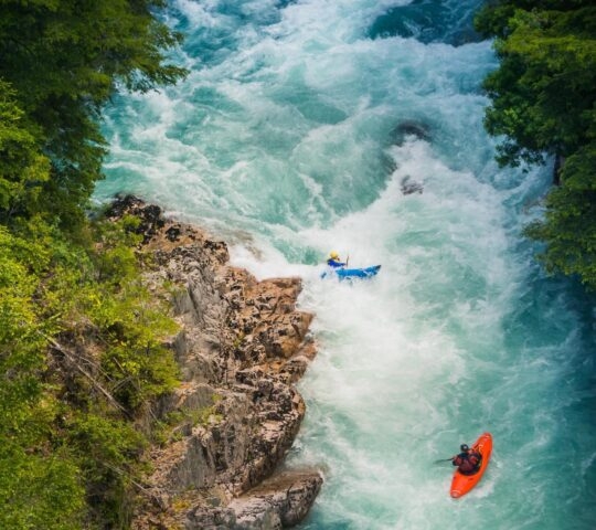 Kayaking at Futaleufu river, Patagonia - Chile.