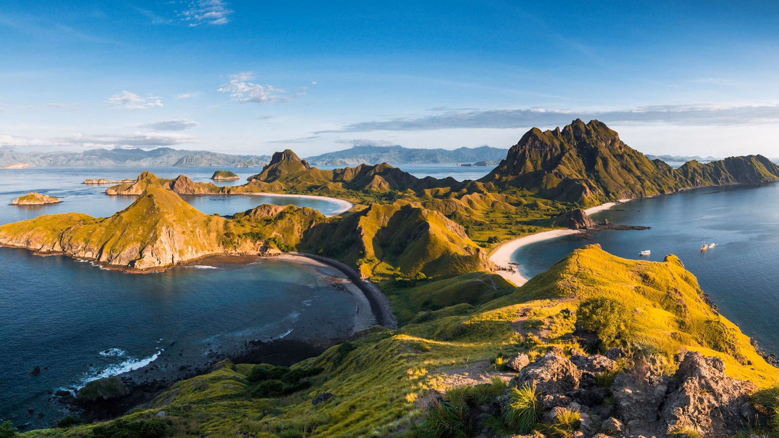 Top view of 'Padar Island' in a morning from Komodo Island (Komodo National Park), Labuan Bajo, Flores, Indonesia