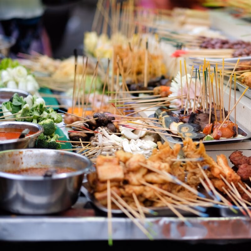 Penang famous traditional lok lok street food