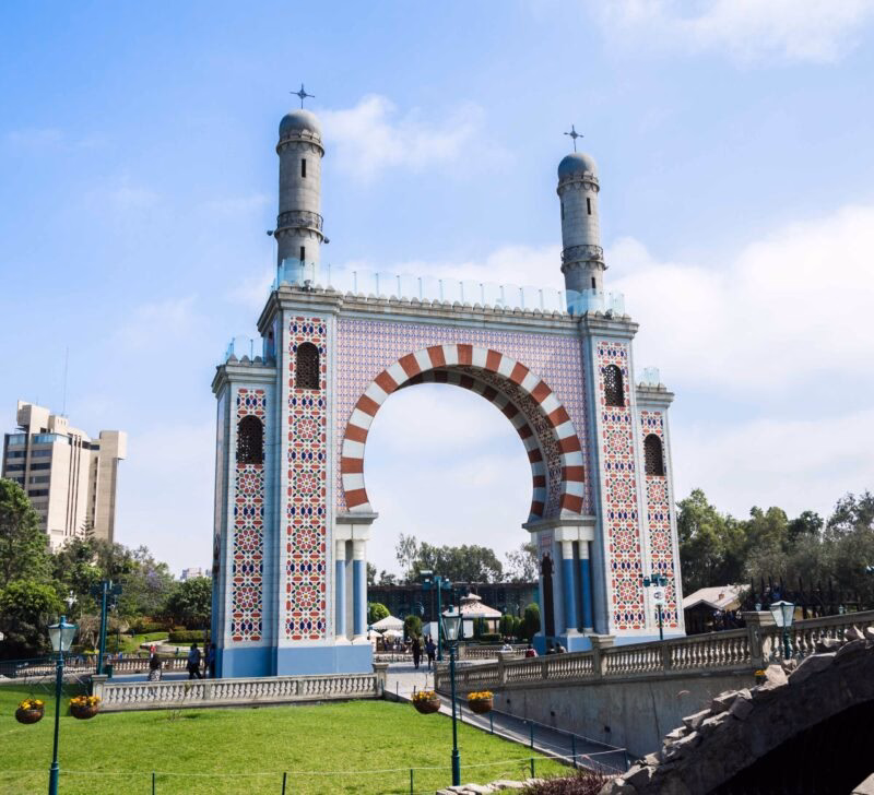 Panoramic view of Friendship Park in the district of Santiago de Surco in the capital of Lima - Peru