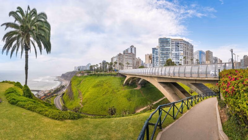 Panoramic view from Miraflores district with Villena Rey Bridge
