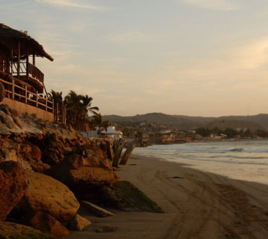 A beach in Mancora at dusk