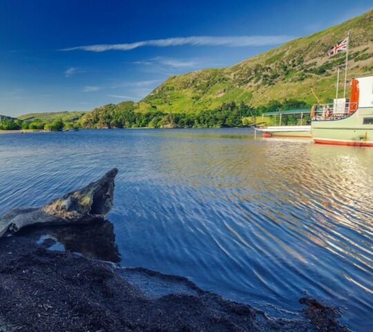 Ullswater Lake with a paddlesteamer