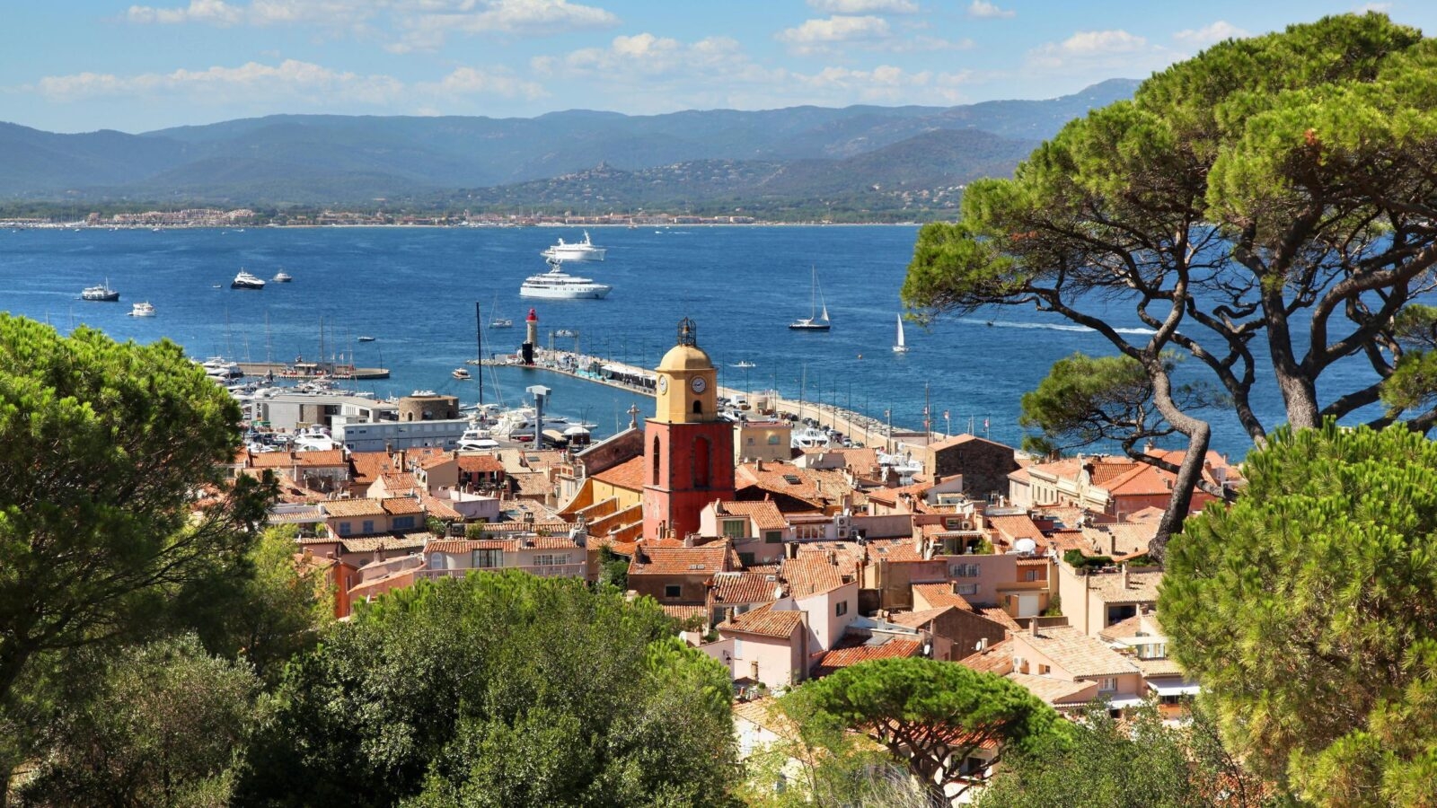View of Saint Tropez harbour on the French Riviera