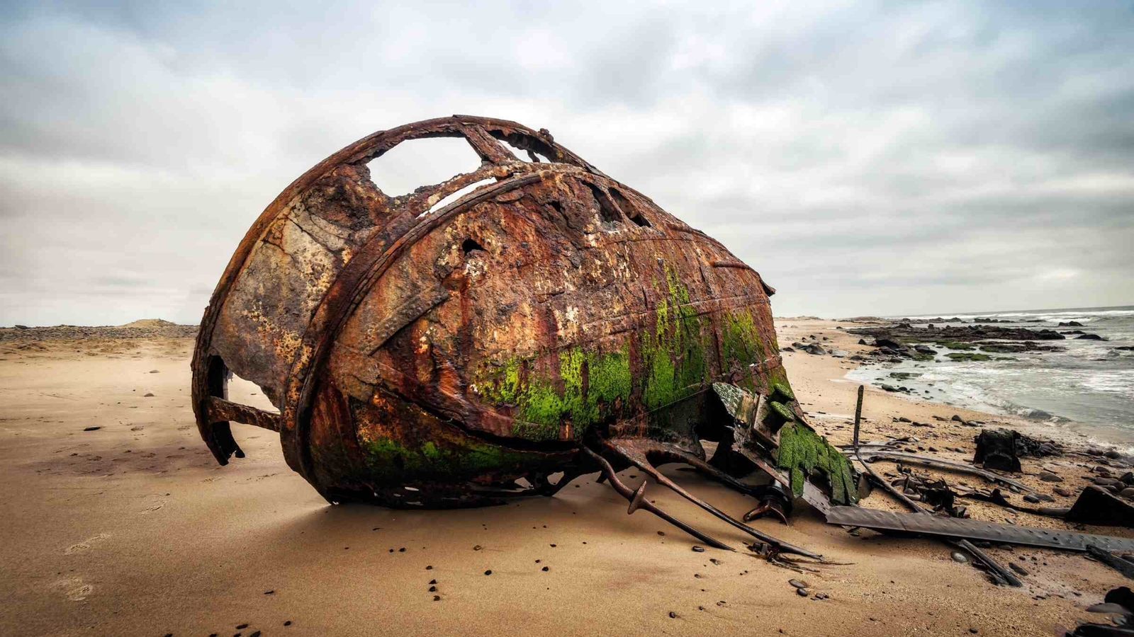 A shipwreck on the Skeleton Coast in Namibia