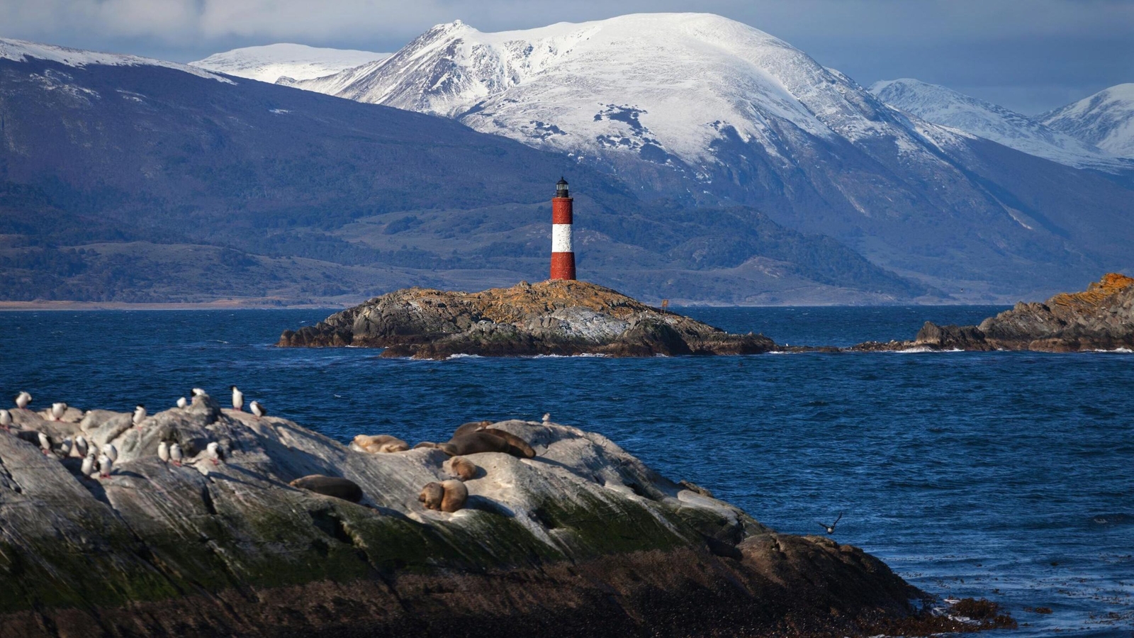 Lighthouse in the Beagle Channel in Ushuaia, Argentina.