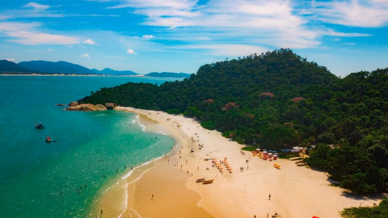Arial view of the beach in Florianópolis